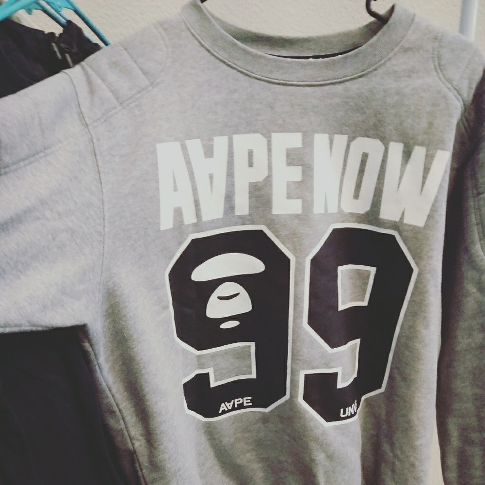 Aape gray mens hoodie